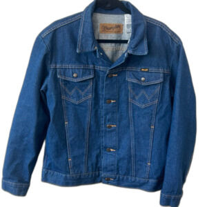 Wrangler Jacket Men's Size L Denim Authentic Western Denim Unlined Jacket